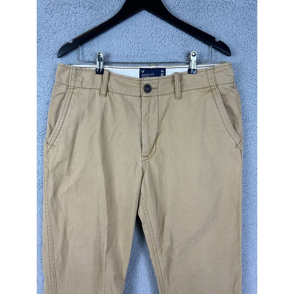 American Eagle Outfitters Pants Mens 34x30 Khaki Chino Twill Flat Front Casual